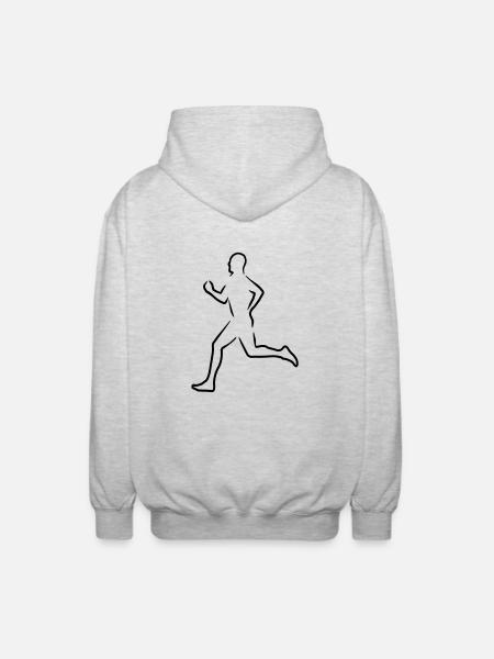 Läufer - Unisex Kapuzenjacke - Hellgrau meliert