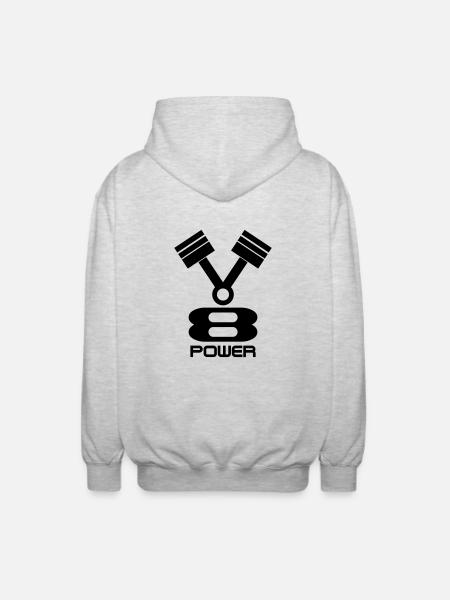 v8 - Unisex Kapuzenjacke - Hellgrau meliert