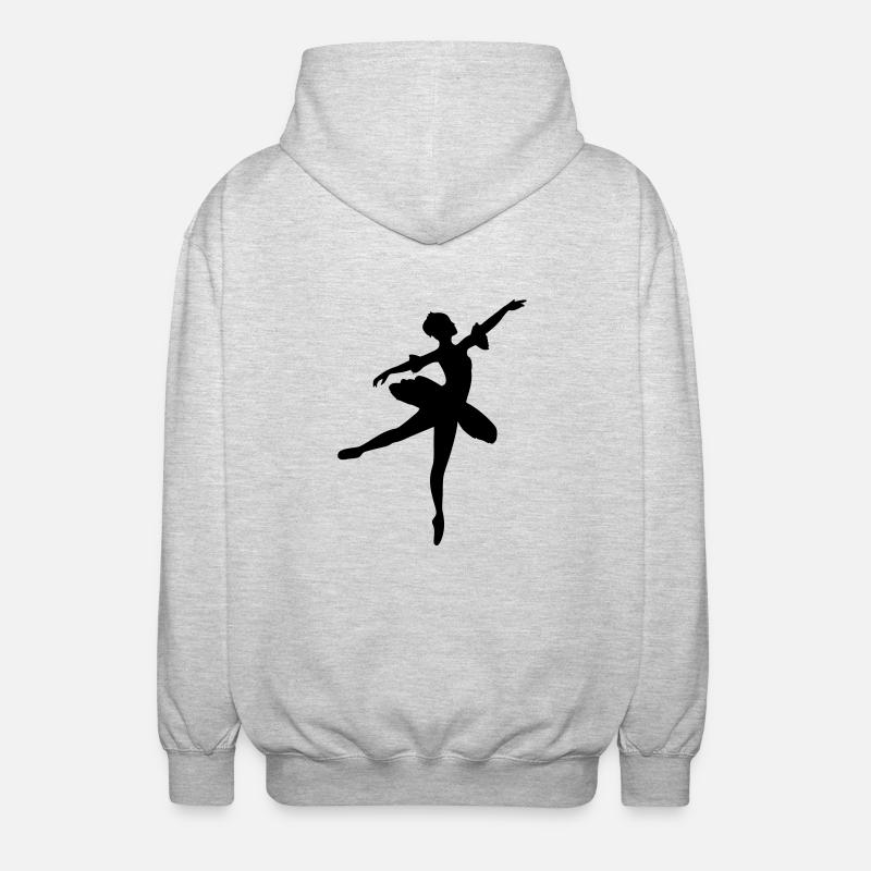 Vector Ballet dancer Silhouette - Unisex Hooded Jacket - light heather grey