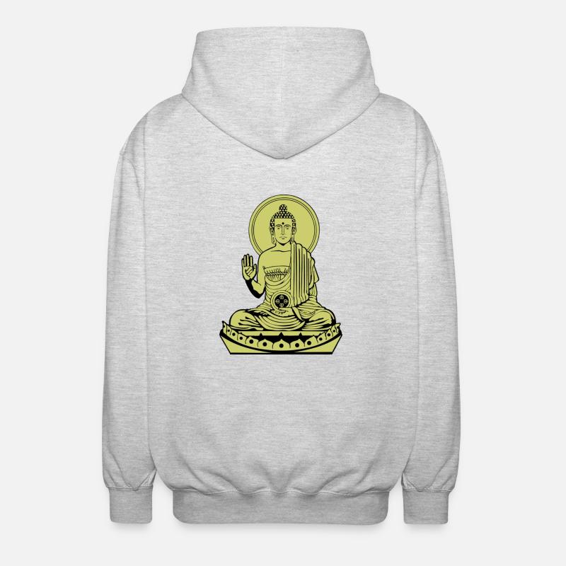 Sitting Buddha de - Unisex Kapuzenjacke - Hellgrau meliert