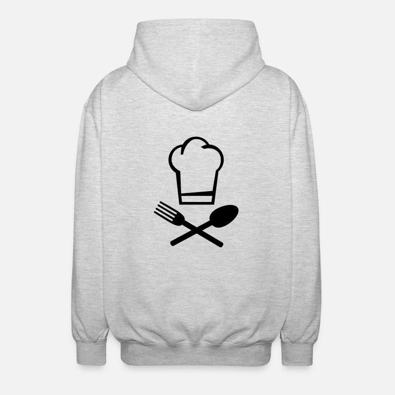 Kochen Logo - Unisex Kapuzenjacke - Hellgrau meliert