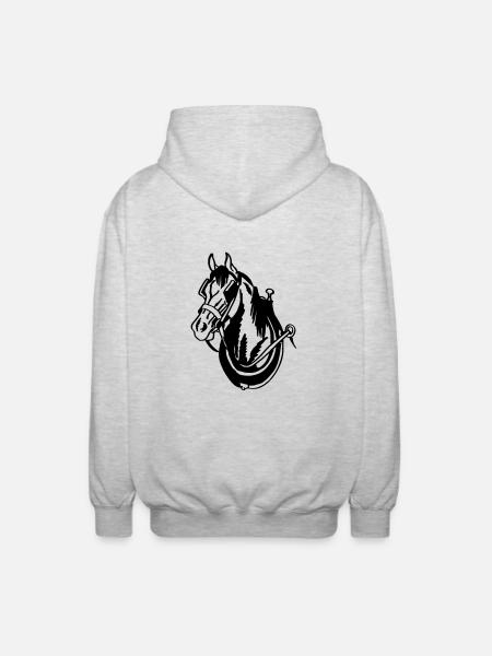 Zugpferd - Unisex Kapuzenjacke - Hellgrau meliert