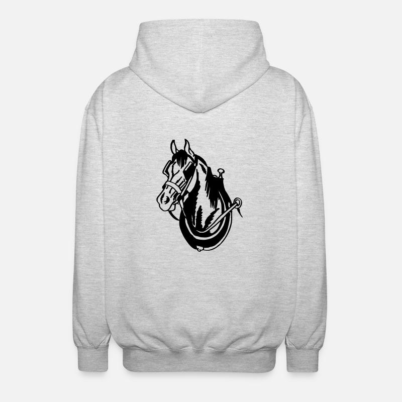 Cheval de trait - Veste à capuche unisexe - gris clair chiné