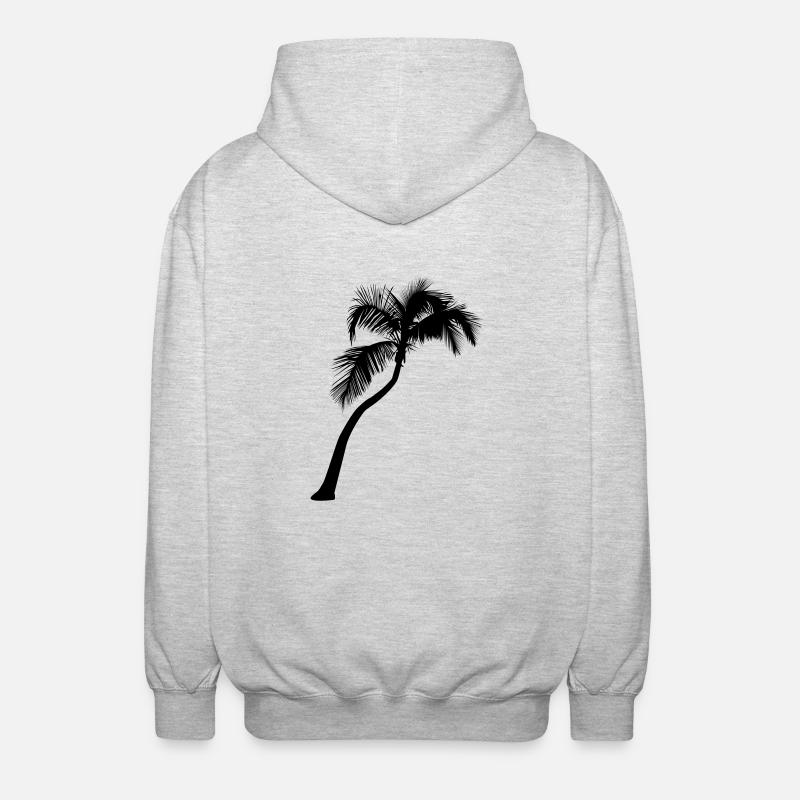 Palme - Unisex Kapuzenjacke - Hellgrau meliert
