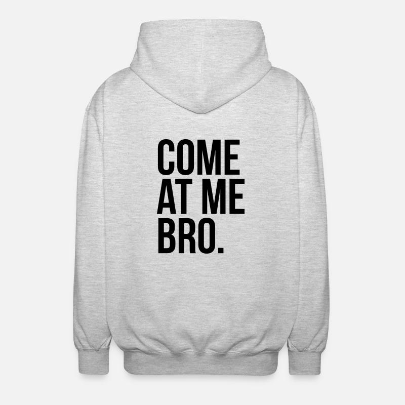 come at me bro - Unisex Hooded Jacket - light heather grey