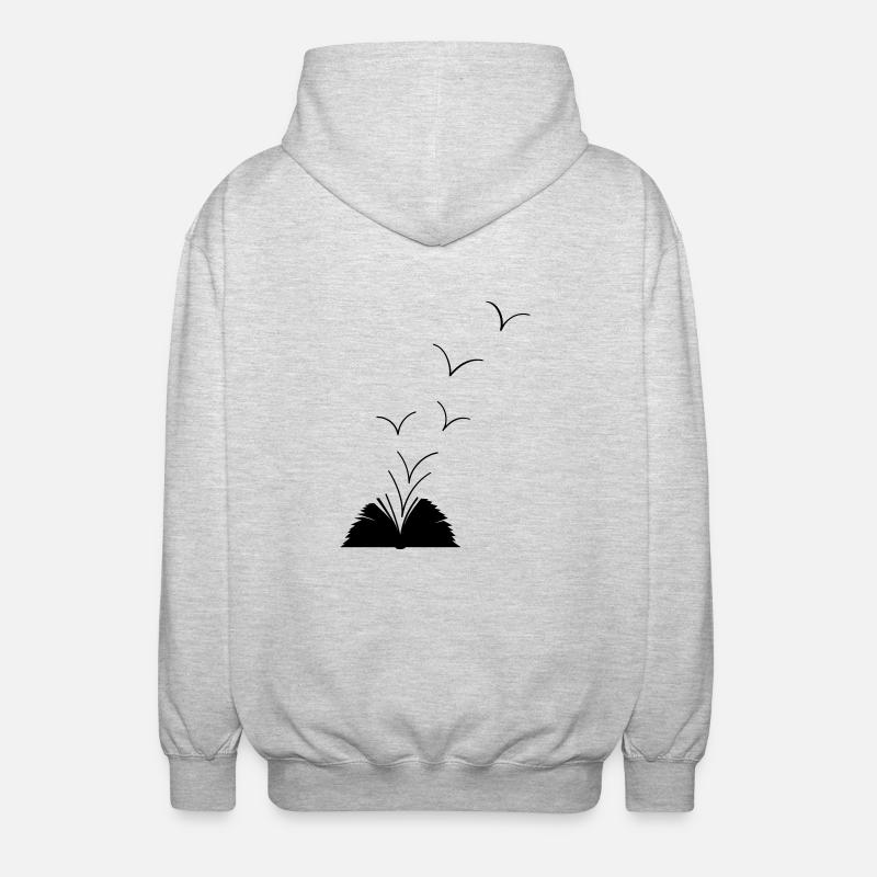 Offenes Buch - Unisex Kapuzenjacke - Hellgrau meliert