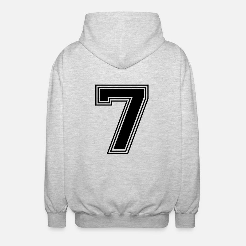 7_Nummer_7_(s31) - Unisex Kapuzenjacke - Hellgrau meliert