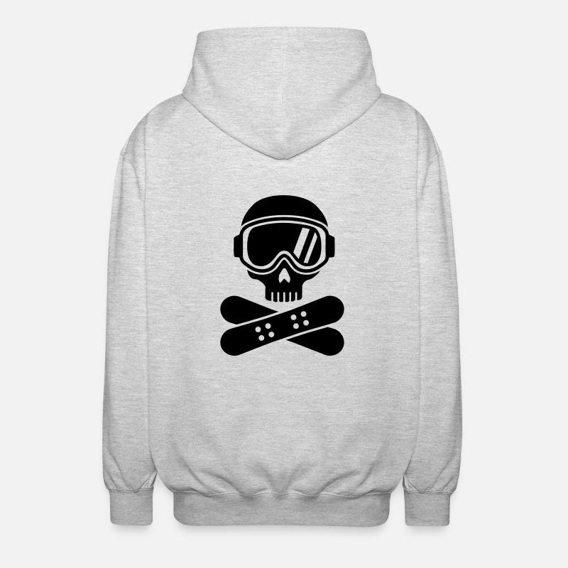 Snowboard - Unisex Kapuzenjacke - Hellgrau meliert