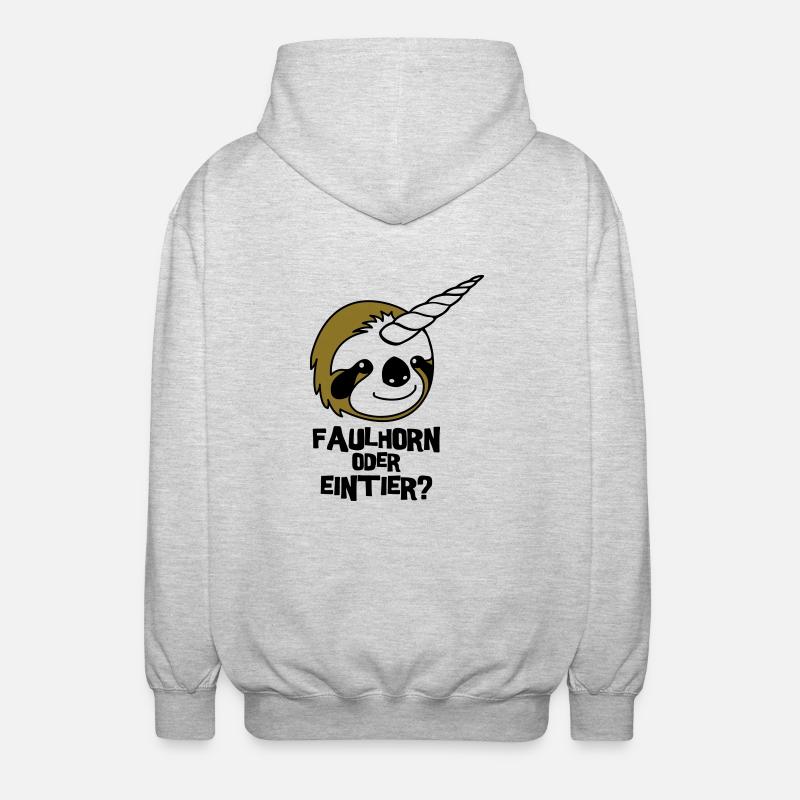 Faulhorn oder Eintier - Unisex Kapuzenjacke - Hellgrau meliert