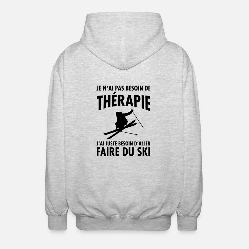 Thérapie - Ski - Veste à capuche unisexe - gris clair chiné