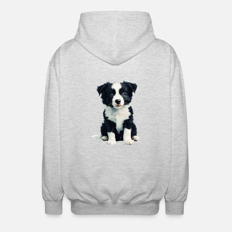Border Collie bébé - Veste à capuche unisexe - gris clair chiné