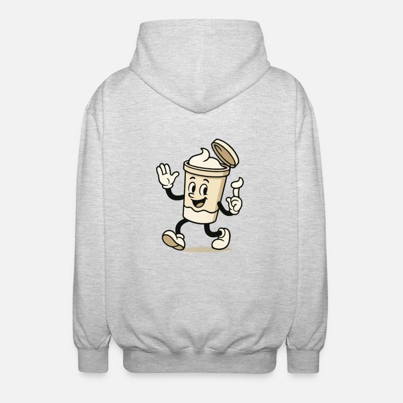Cream Mug Comic - Unisex Hooded Jacket - light heather grey