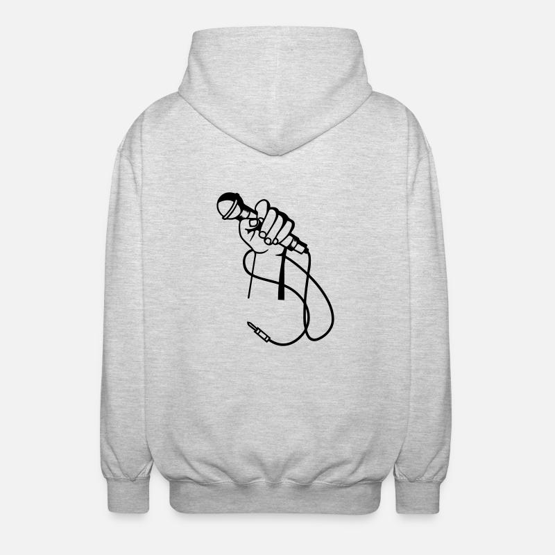 Micro Hand - Unisex Kapuzenjacke - Hellgrau meliert