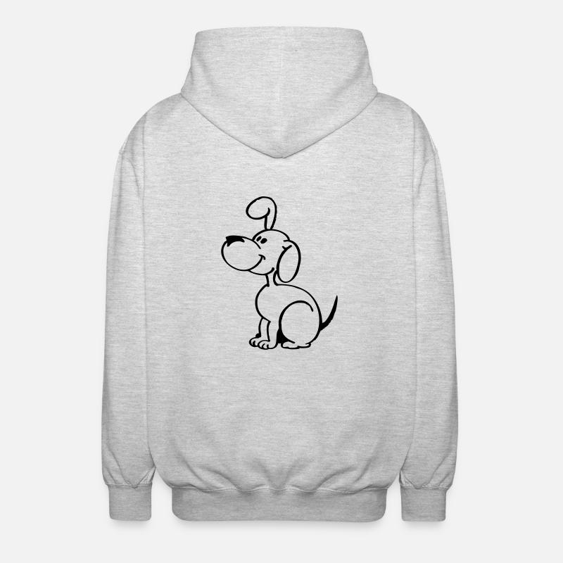Hündchen - Unisex Kapuzenjacke - Hellgrau meliert