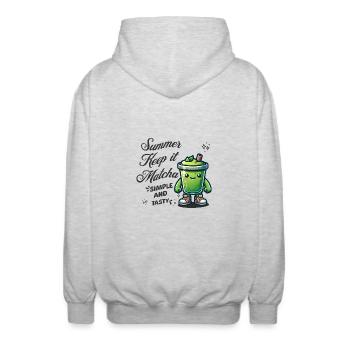 Gardez-le Matcha d’été - Veste à capuche unisexe - gris clair chiné - Dos - AI Model Male 185 light (185cm)