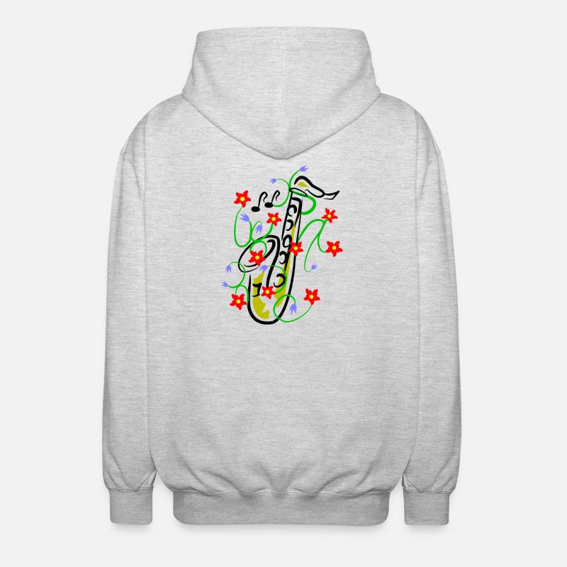 Conception du saxophone - Veste à capuche unisexe - gris clair chiné