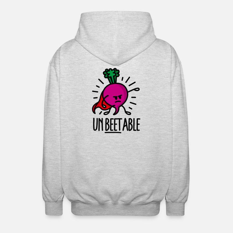 Unbeetable / unbeatable beetroot beet light - Unisex Hooded Jacket - light heather grey
