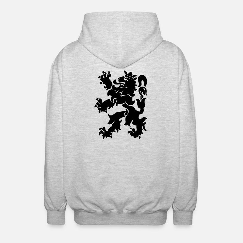 Löwenlöwe Lowe León Krone - Unisex Kapuzenjacke - Hellgrau meliert