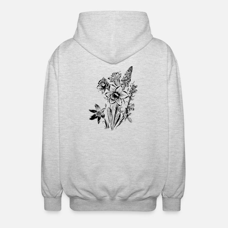 Jonquilles Fleurs Spring Rock Crystal - Veste à capuche unisexe - gris clair chiné