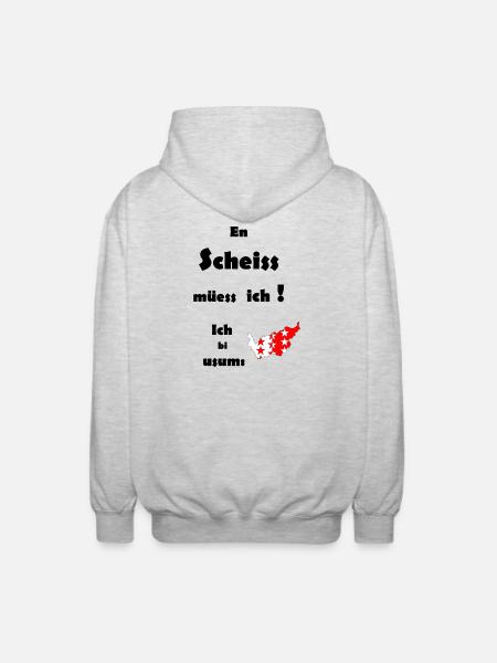 Sternenrote Inselkarte / Wallis - Unisex Kapuzenjacke - Hellgrau meliert