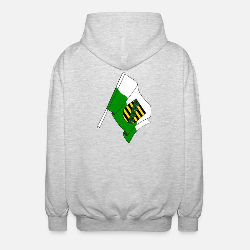 Drapeau Saxe - Veste à capuche unisexe - gris clair chiné