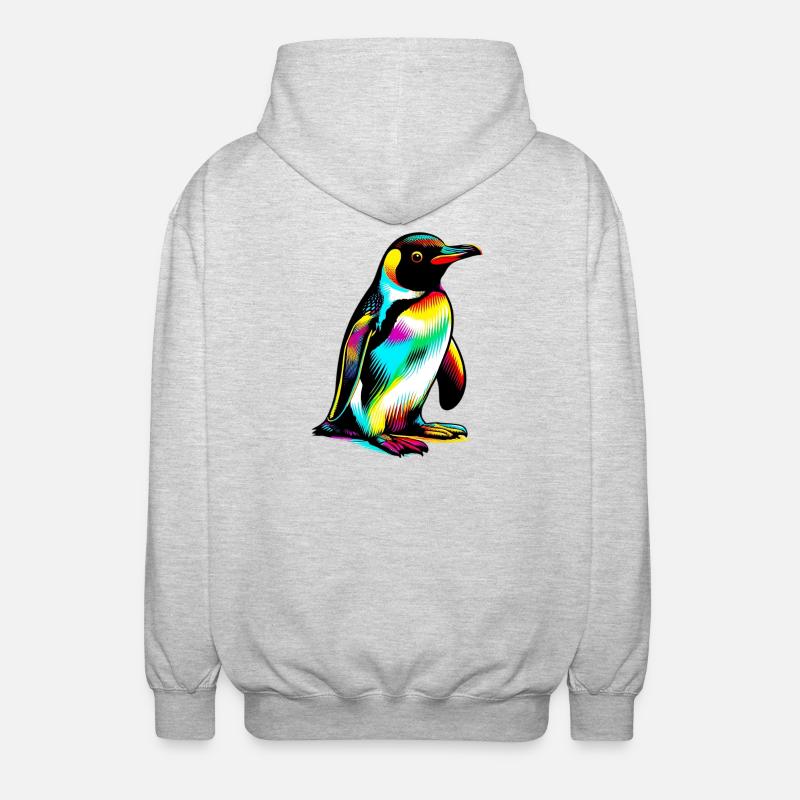 Pingouin - Veste à capuche unisexe - gris clair chiné