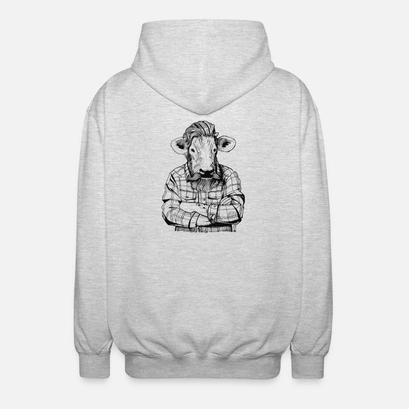 Mister Boeuf - Veste à capuche unisexe - gris clair chiné