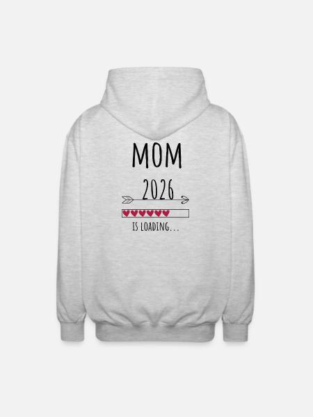 Future maman 2026 Cadeau Grossesse - Veste à capuche unisexe - gris clair chiné