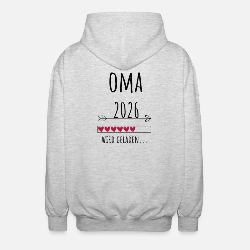 Futur grand-mère 2026 Cadeau Grossesse - Veste à capuche unisexe - gris clair chiné