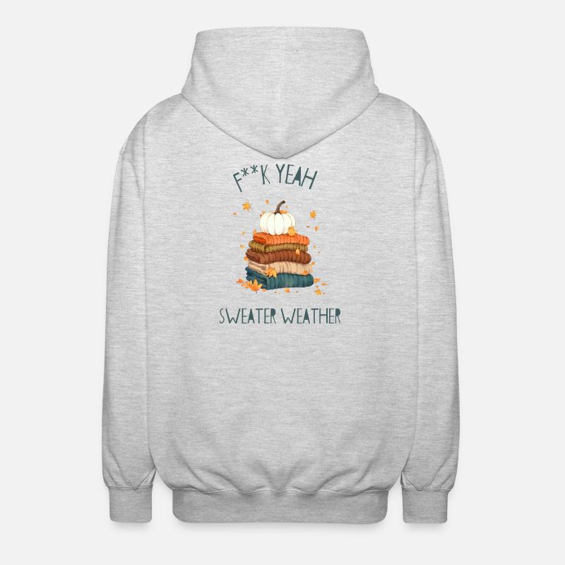 Herbstlicher Pulloverstapel - Unisex Kapuzenjacke - Hellgrau meliert