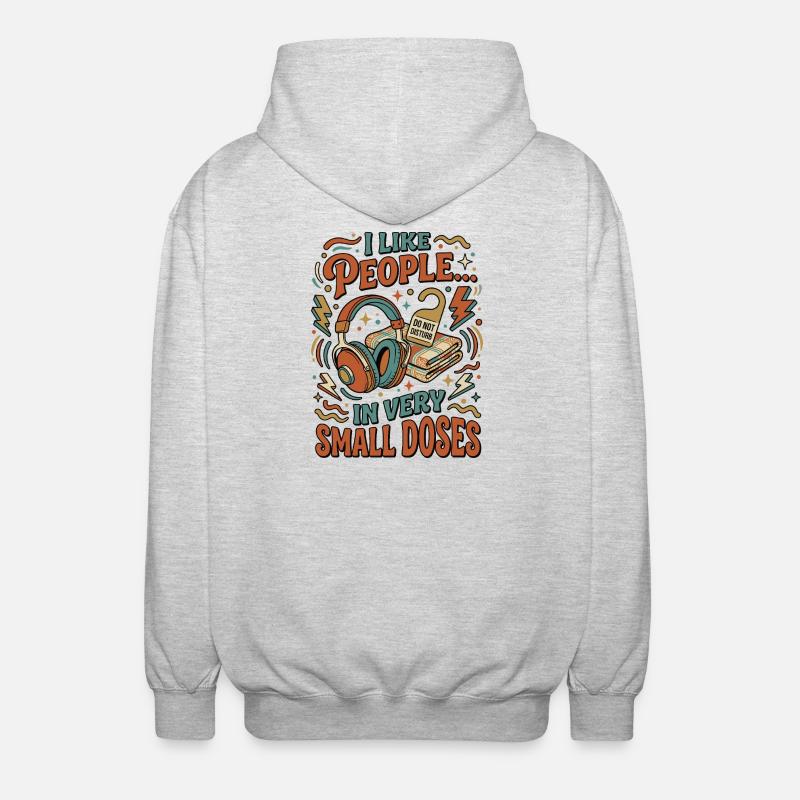 J’aime les gens à petites doses - Veste à capuche unisexe - gris clair chiné