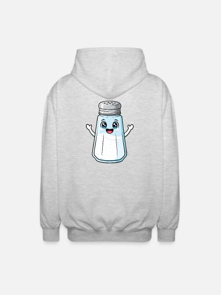 Salt Shaker Cute Funny Matching Couples Valentine - Unisex Hooded Jacket - light heather grey