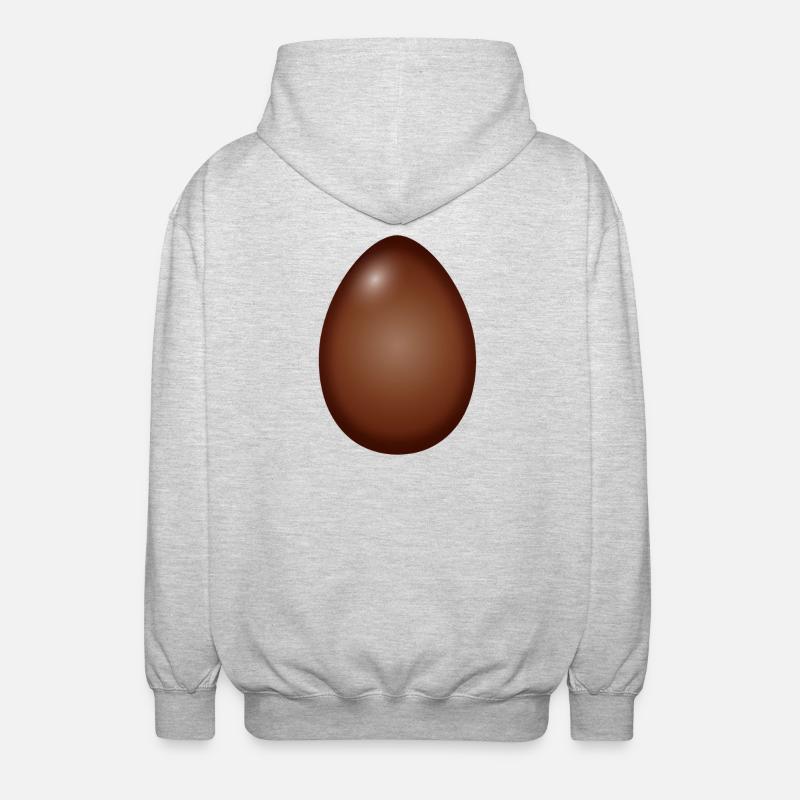 Chocolate Easter egg classic and simple - Unisex Hooded Jacket - light heather grey