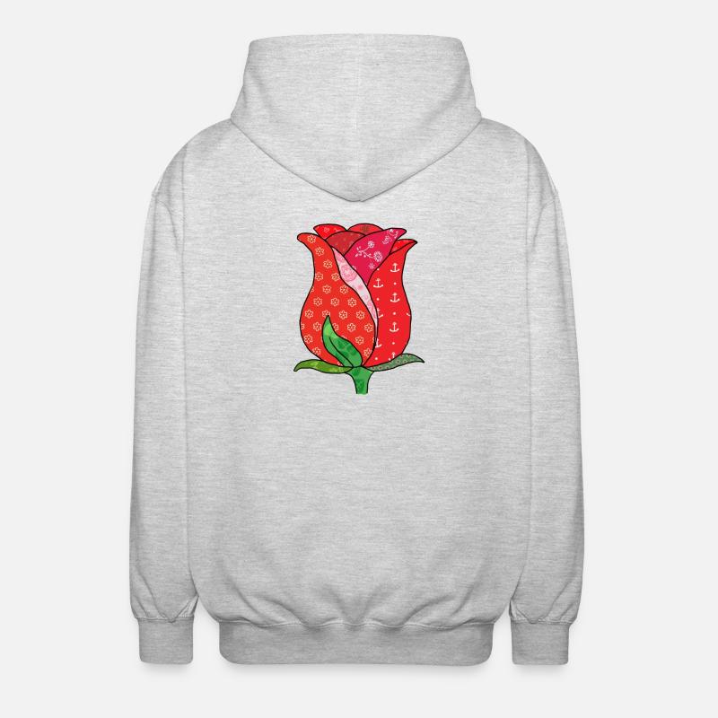 Pattern rose - Unisex Hooded Jacket - light heather grey
