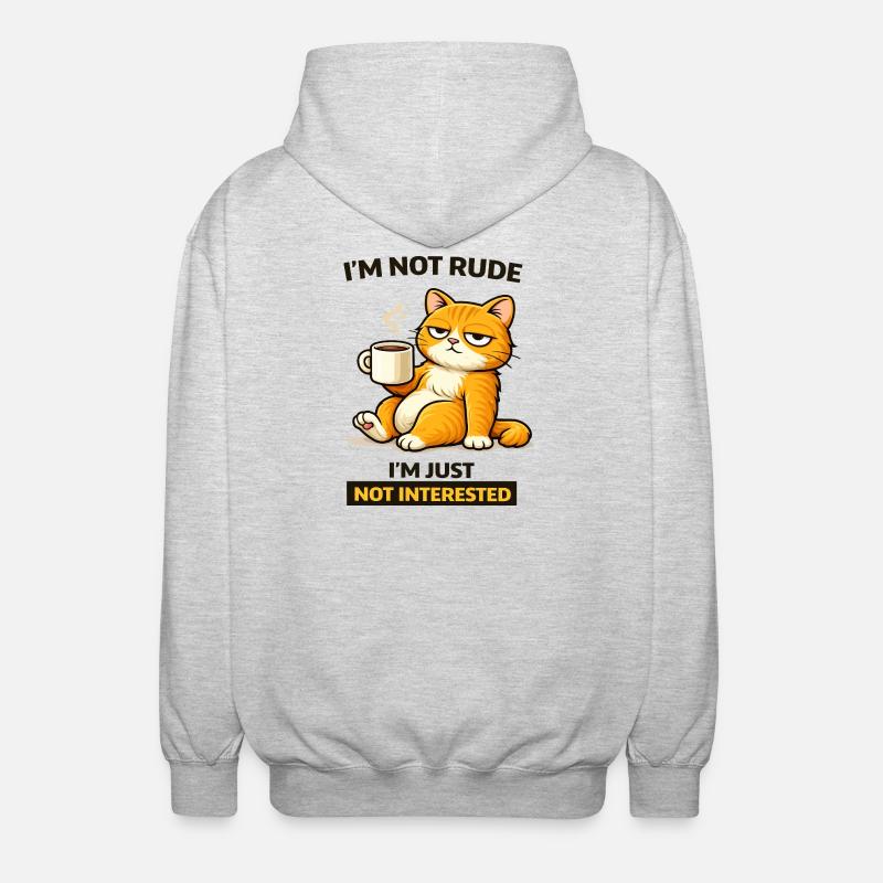 Mürrische Katzenkaffee-Einstellung - Unisex Kapuzenjacke - Hellgrau meliert