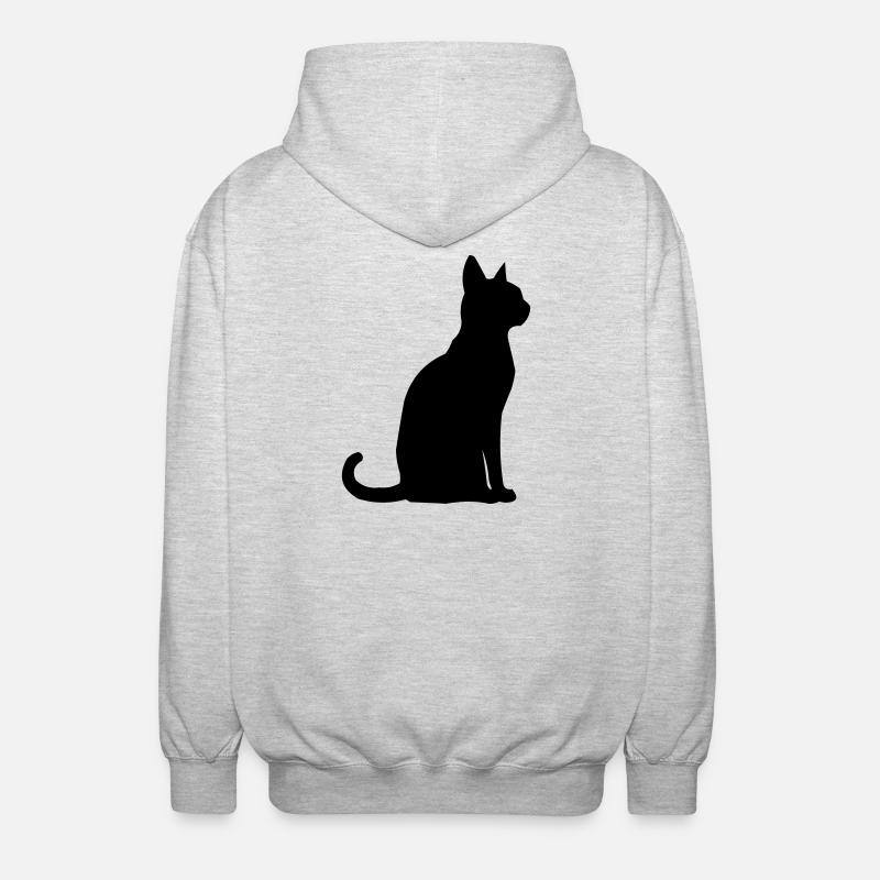 Katze Tier - Unisex Kapuzenjacke - Hellgrau meliert