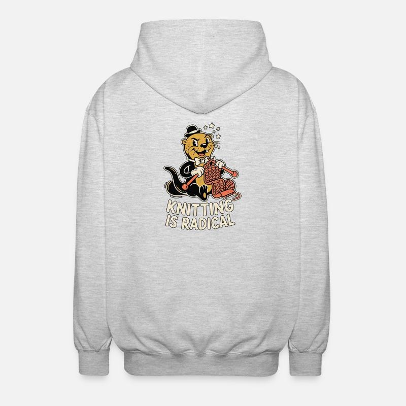 Knitting Otter - Unisex Hooded Jacket - light heather grey