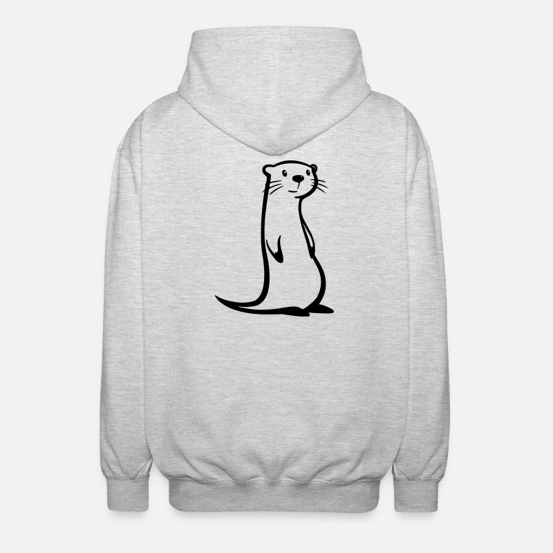 loutre - Veste à capuche unisexe - gris clair chiné