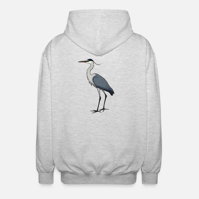 Héron cendré - Veste à capuche unisexe - gris clair chiné