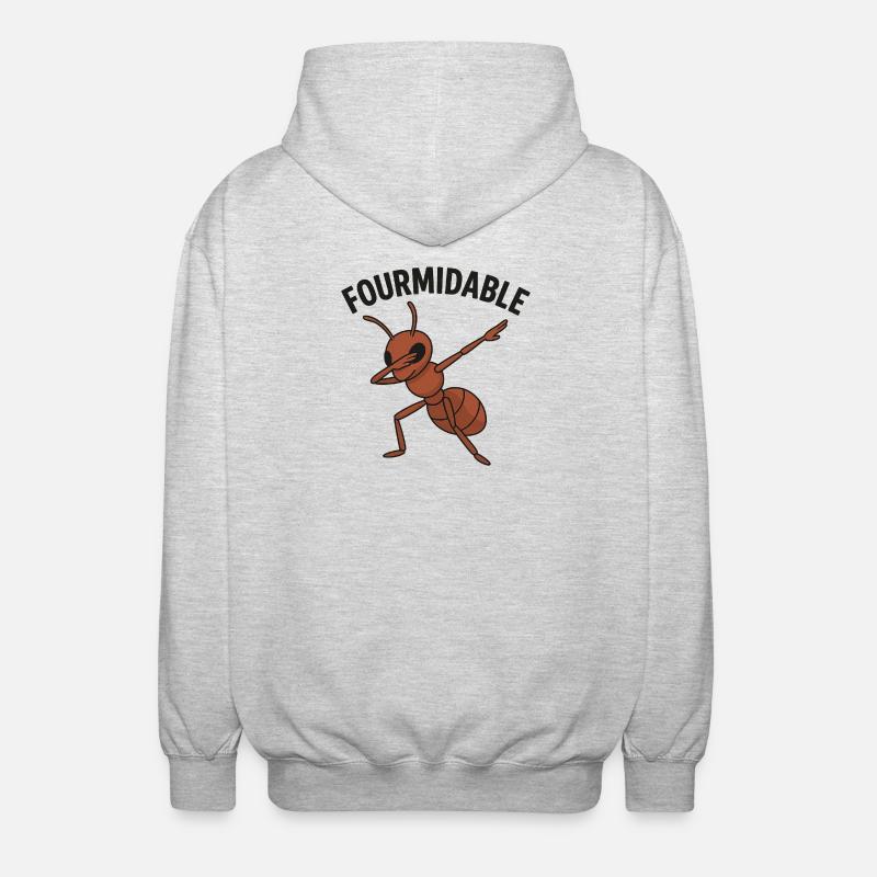 Fourmidable Dab Ameise - Unisex Kapuzenjacke - Hellgrau meliert
