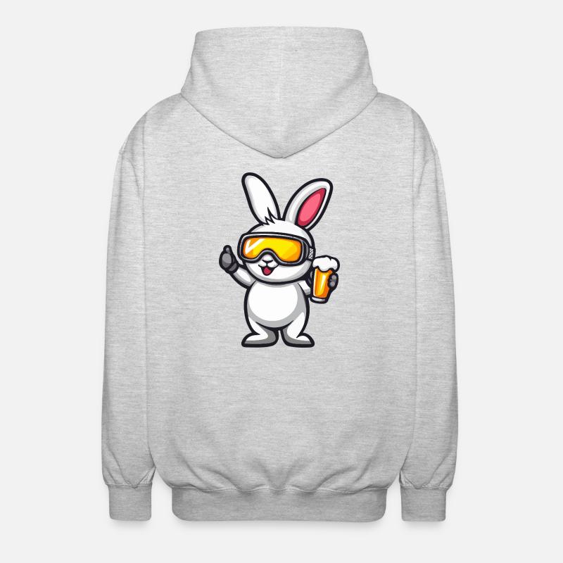 Rabbit Après Ski Beer Comic - Unisex Hooded Jacket - light heather grey