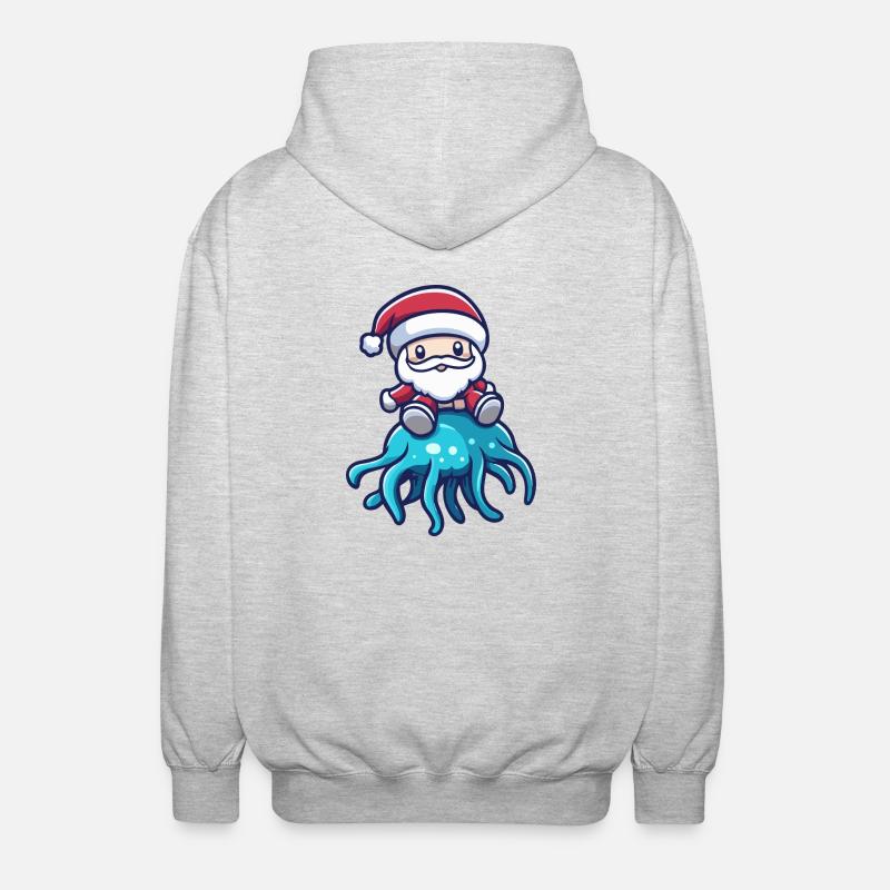 Méduse Père Noël - Veste à capuche unisexe - gris clair chiné