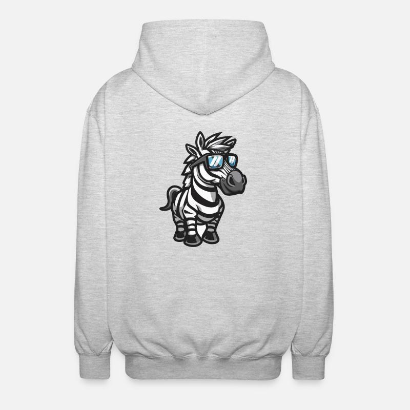 Zebra Comic Cool - Unisex Kapuzenjacke - Hellgrau meliert