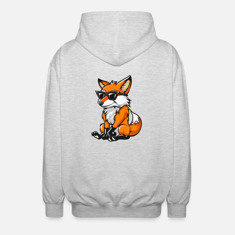 Fox Comic - Unisex Hooded Jacket - light heather grey
