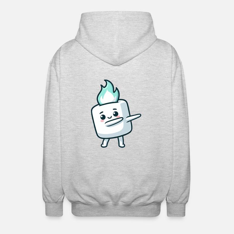 Cute Marshmallow Dabbing Sugar Comic - Unisex Hooded Jacket - light heather grey