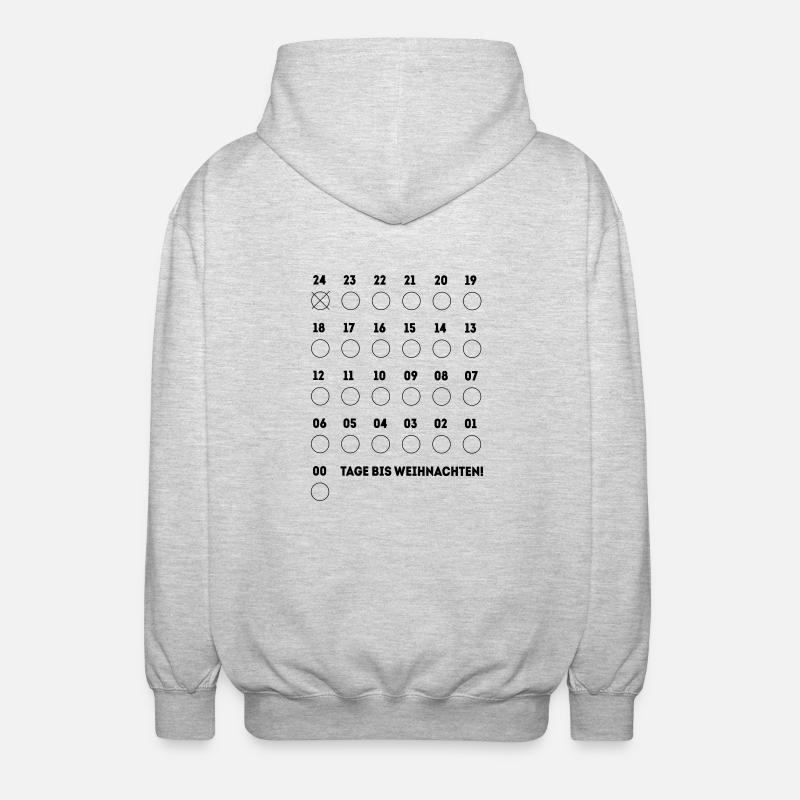 Adventskalender - Unisex Kapuzenjacke - Hellgrau meliert