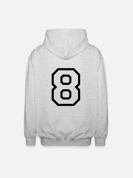 DIE NUMMER ACHT - 8 - Unisex Kapuzenjacke - Hellgrau meliert