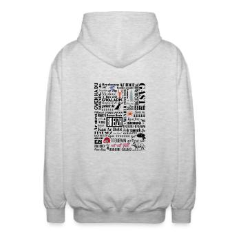 LES MOTS DE LA BRETAGNE - Breizh - BZH -2 - Veste à capuche unisexe - gris clair chiné - Dos - AI Model Male 185 light (185cm)