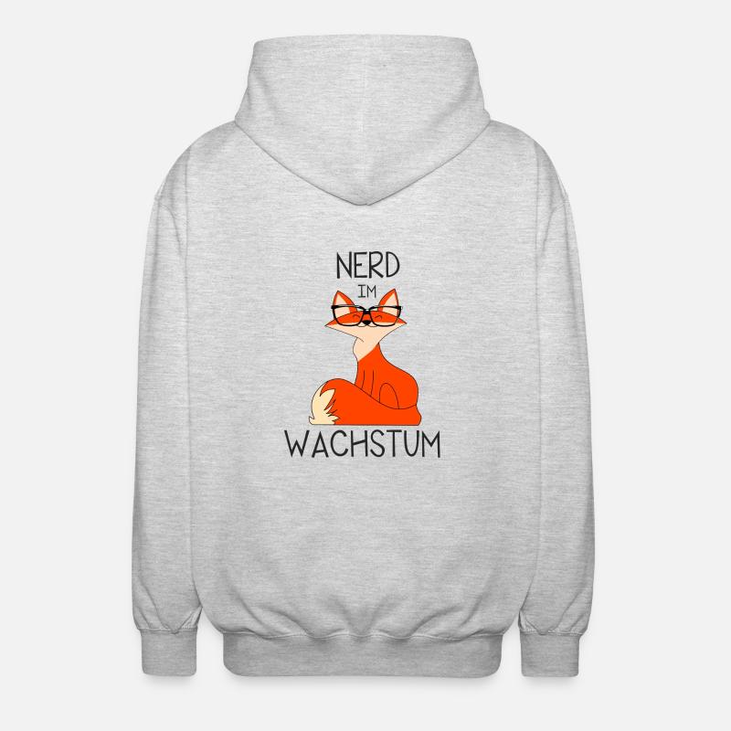 Fuchs-Nerd - Unisex Kapuzenjacke - Hellgrau meliert