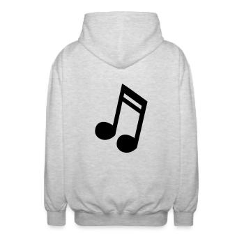 Score 16 notes de musique idée cadeau - Veste à capuche unisexe - gris clair chiné - Dos - AI Model Male 185 light (185cm)